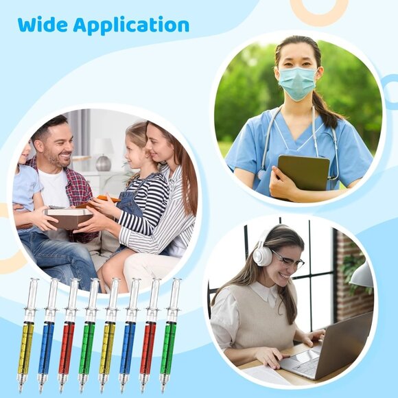 4 Piece Set Of Sy-ringe Nurse, Doctor Medical Funny Christmas Gift Pens - Picture 4 of 16